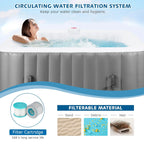 4-6 Person Outdoor Portable Inflatable Heated Hot Tub with 130 Bubble Jets, Square Inflatable Heated Pool Spa with Insulated Cover, Insulated Cover and Carry Bag, Blue