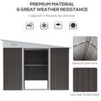 Outsunny 4.6' x 9' Metal Outdoor Storage Shed, Garden Utility Tool House with Double Lockable Doors for Backyard, Patio, Lawn, Garage, White