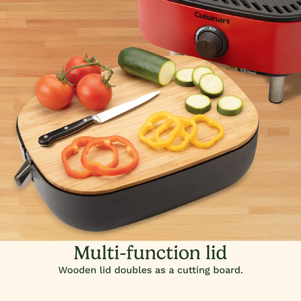 Cuisinart Venture? Portable Gas Grill, Small Camping Grill with Cutting Board and Handle