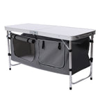 Folding Camping Table Portable Aluminum Camping Table Height Adjustable Camping Cook Station for Indoor Outdoor
