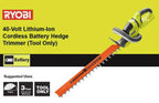 Ryobi 24 in. 40-Volt Lithium-Ion Cordless Battery Hedge Trimmer (Tool Only)