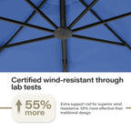 LAUSAINT HOME 11FT Patio Umbrella with Base, Outdoor Deluxe Curvy Cantilever Umbrella for Patio Pool Deck, Champagne