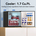 Frestec 1.7 Cu ft Single Door Mini Fridge , Black, NewVOK-17-BK
