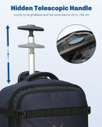 Hynes Eagle 22" Hybrid Carry-On Luggage, Softside Rolling Backpack, Grey