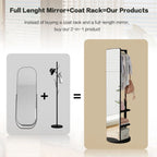 Full-Length Mirror on Rubber Wood Frame 65.7 x 17.7 Inches Ideal for Dressing Rooms and Living Spaces for Versatile Use