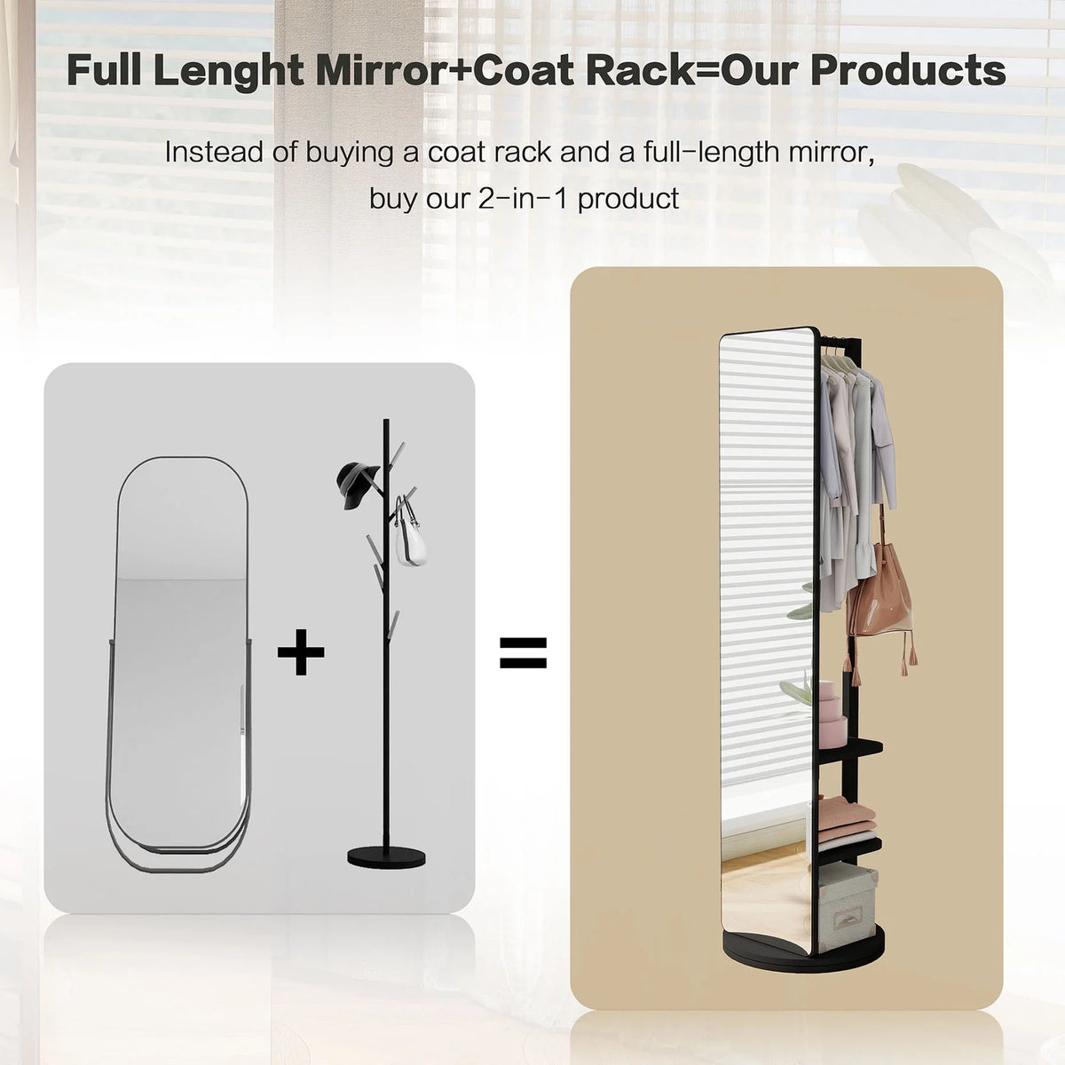 Full-Length Mirror on Rubber Wood Frame 65.7 x 17.7 Inches Ideal for Dressing Rooms and Living Spaces for Versatile Use