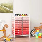 Costway 20 Drawer Rolling Storage Cart Tools Scrapbook Paper Office School Organizer Yellow