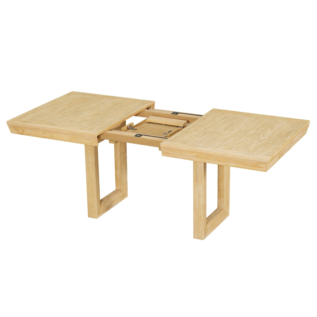 Harper & Bright Designs Farmhouse 7 Pieces Extendable Dining Table Set for 6, Solid Wood Kitchen Table with Butterfly Leaf and 6 Upholstered Chairs, Brown