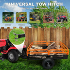 Heavy Duty Steel ATV Trailer,1600 Lbs Dump Cart, 15 Cubic Feet, Removable Sides, for Riding Lawn Mower Tractor