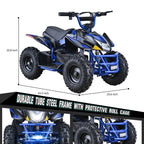 Aoemoe 500W Ride-On Racer �C 15mph Speed, 36V Battery, 45�C60 Min Play, Blue