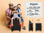 22 Inch TSA Lock Luggage with for Kids& Adult,Check in Lockable Spinner Wheels Free Luggage Cover and Safety Seatbelt Travel Suitcase