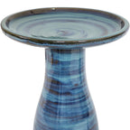Sunnydaze Freestanding Ceramic Outdoor Bird Bath, Glazed, UV-Resistant Galaxy Blue Finish