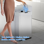 LAZY BUDDY 60 Liter / 16 Gallon Stainless Steel Motion Sensor Trash Can for Kitchen, Bathroom, Rectangular