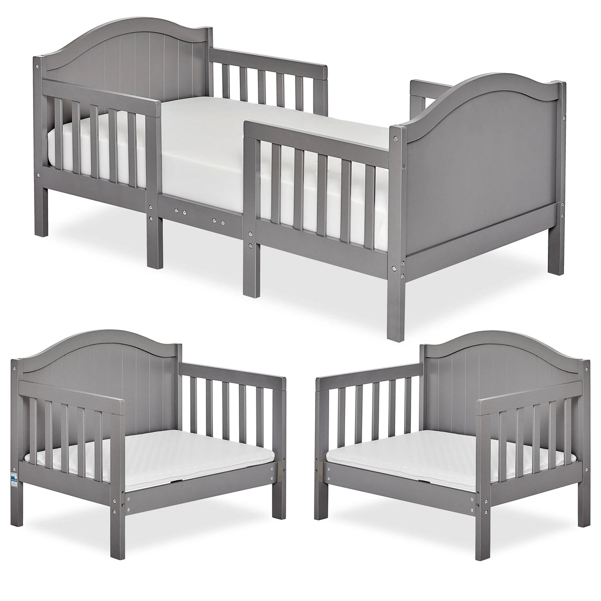 Dream On Me Portland 3 in 1 convertible Toddler Bed, Steel Grey