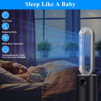 35″ Space Heater Bladeless Tower Fan. Heater &amp; Cooling Fan with Remote Control.Black
