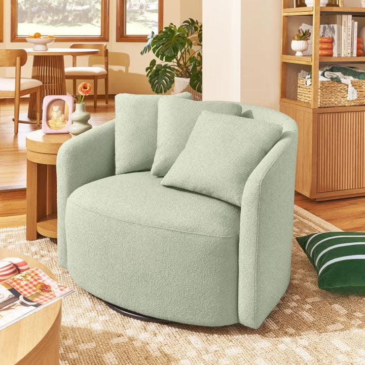 Beautiful Drew Accent Chair by Drew Barrymore, Cream Boucle