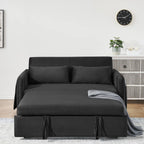Convertible Sofa Bed,3 in 1 Sleeper Sofa with 2 Pillows and Adjustable Backrest for Living Room Office,Black
