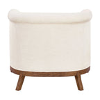 My Texas House Campbell Wood Accent Chair, Cream Fabric