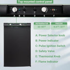Smad 3 Way Fridge Gas/12V/110V 3.5 Cu.ft Propane Camping Refrigerator Fridge