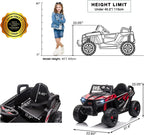 TOBBI 12V Kids Electric off-Road UTV Truck Car Battery Powered Ride on Toys for Girls with LED Headlights, Music, Horn