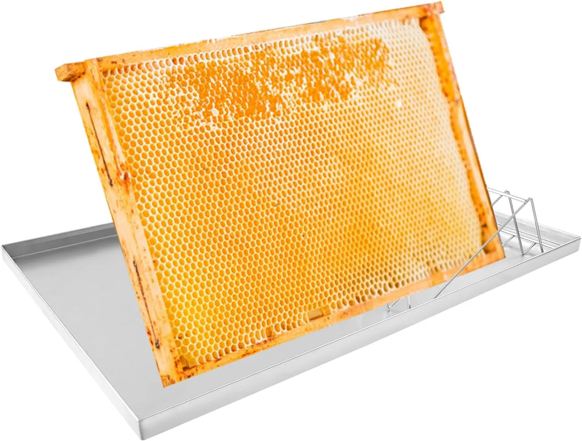 Beekeeping Uncapping Station for Honey Harvesting - Ergonomic Bee Frame Uncapping Tool with Stainless Steel Drip Tray & Food-Grade Plastic Tub,Honey Collection System,Professional Apiary Equipment