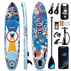 AISUNSS Inflatable Stand Up Paddle Board, 11ft Fishing Paddle Board with SUP Accessories