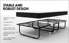 EconoHome Folding Bed with Mattress - 75x31 Cot Size Bed Frame - Portable Foldable Roll Away Adult Bed for Guest - 5-inch Thick Memory Foam Cot Mattress - Space Saving Fold Up Bed for Easy Storage
