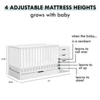 Carter-s by DaVinci Colby 4-in-1 Convertible Crib &amp; Changer Combo in White