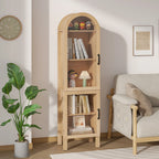 Fiogmub Tall Arched Storage Display Cabinet, Arched Pantry Cabinet with Doors, Acrylic Glass Doors