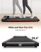 Walking Pad 2 in 1 Under Desk Treadmill with Remote Control Mini Portable Treadmill for Home Office