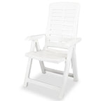 vidaXL Reclining Patio Chairs Outdoor Stack Dining Chair with Armrest Plastic