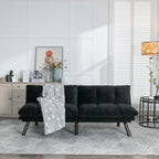 PAPROOS Convertible Sofa Bed, Folding Futon Sofa Bed, Upholstered Sofa Bed Couch, Loveseat Sleeper Sofa for Small Space, Apartment, Living Room, Cream