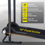 Manual Treadmill, Non Electric Treadmill with 10° Incline, Compact Foldable Treadmill Exercise Machine Fitness Exercise Equipment for Apartment Home Walking Jogging Running Cardio Training