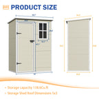 UDPATIO Outdoor Storage Shed 5x3 FT, Resin Garden Shed for Backyard, Patio, Lawn, Grey & White