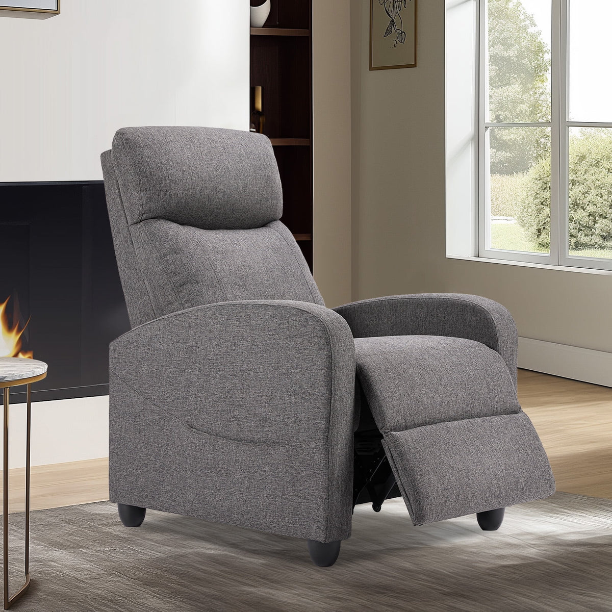 CONCETTA Massage Recline Chair with Padded Seat and Massage Backrest, Black