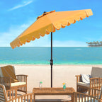 Safavieh Venice 9' Market Crank Tilt Patio Umbrella, Navy/White