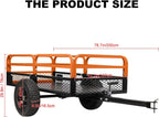Heavy Duty Steel ATV Trailer,1600 Lbs Dump Cart, 15 Cubic Feet, Removable Sides, for Riding Lawn Mower Tractor