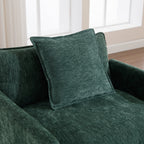 Muumblus Oversized Lounge Chair with Ottoman, Cloud Accent Armchair for Living Room, Beige Chenille