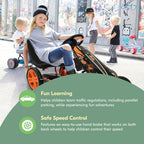 Hauck Speedster Pedal Go Kart w/ Adjustable Bucket Seat for Kids Ages 4 to 8, Fire Rescue