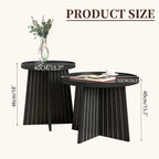 Round Coffee Table, Nesting Coffee Tables Set of 2, Circular Coffee Table