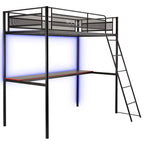X Rocker HQ Gaming Bunk Bed with LED Lighting, Black, Twin