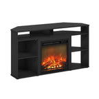 Jensen Corner TV Stand with Fireplace for TV up to 55 in., French Oak Grey