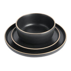 Gibson Home Zuma 18 Piece Dinnerware Set - Black