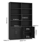 Homfa 73�� Tall Bookcases with Doors, 8 Cubes 6-Tier Double Row Bookshelf, White Bookcase for Living Room Home Office