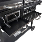 Dual Fuel Gas & Charcoal Combo Grill, Black with Stainless