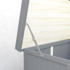 Outsunny Outdoor Garden Shed, Wooden Backyard Shed with Metal Tabletop, Shelf and 2 Doors for Patio, Lawn, Gray