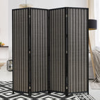 JOSTYLE 4-Panel Room Divider 6ft Tall Extra Wide Folding Privacy Screen with Diamond Double-Weave Divider for Room Separation Freestanding Red Brown