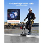 KFFKFF Concrete Power Screed with 4 ft Aluminum Board, Cement Finishing Vibrating Motor, Adjustable Handles, and 6500RPM Efficiency