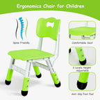 LAZY BUDDY Kids Table and 4 Chairs Set, Height Adjustable Toddler Desk with Graffiti Desktop, Kids Activity Table Set for Daycare, Home