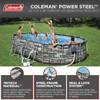 Coleman 20' Power Steel Comfort Jet Oval 48" Deep Metal Frame Above Ground Pool